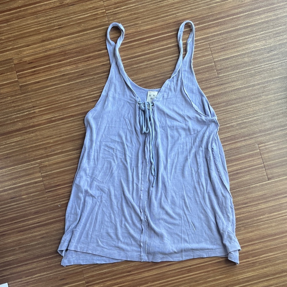 We The Free Lavender Lace-Up Scoop Tank